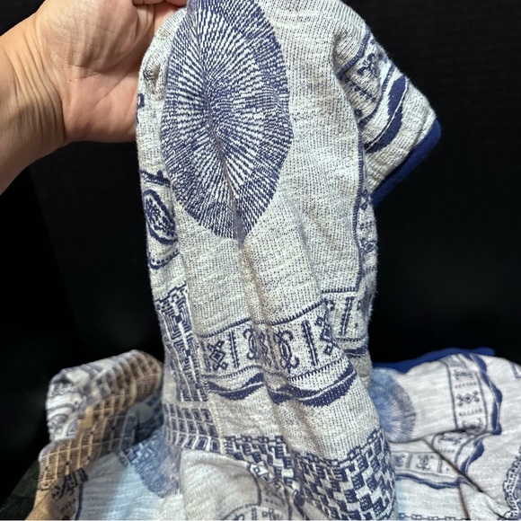 Zara Man Navy Gray Hoodie Sweater Size S Boho - Picture 7 of 7